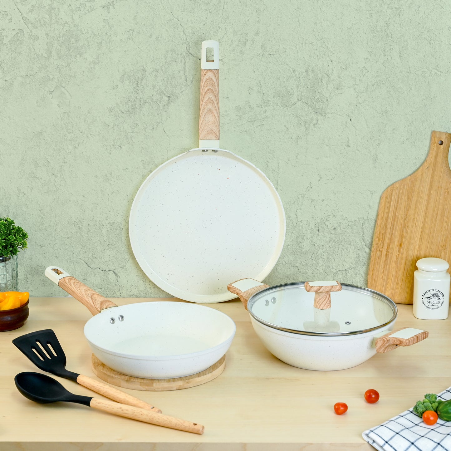 Ceracook Granite Ceramic Cookware Set of 3pcs