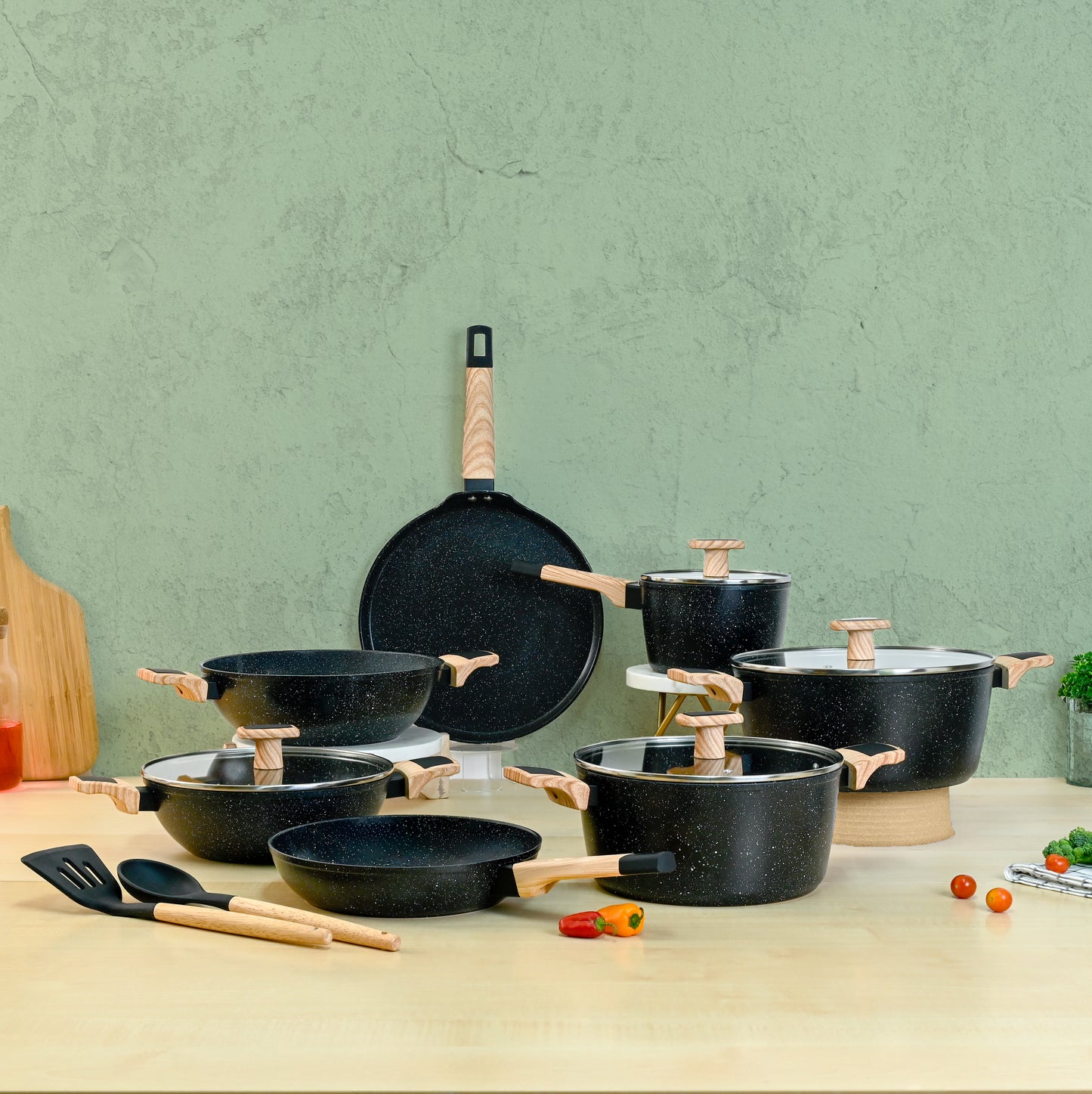 Ceracook Granite Ceramic Cookware Set of 7pcs