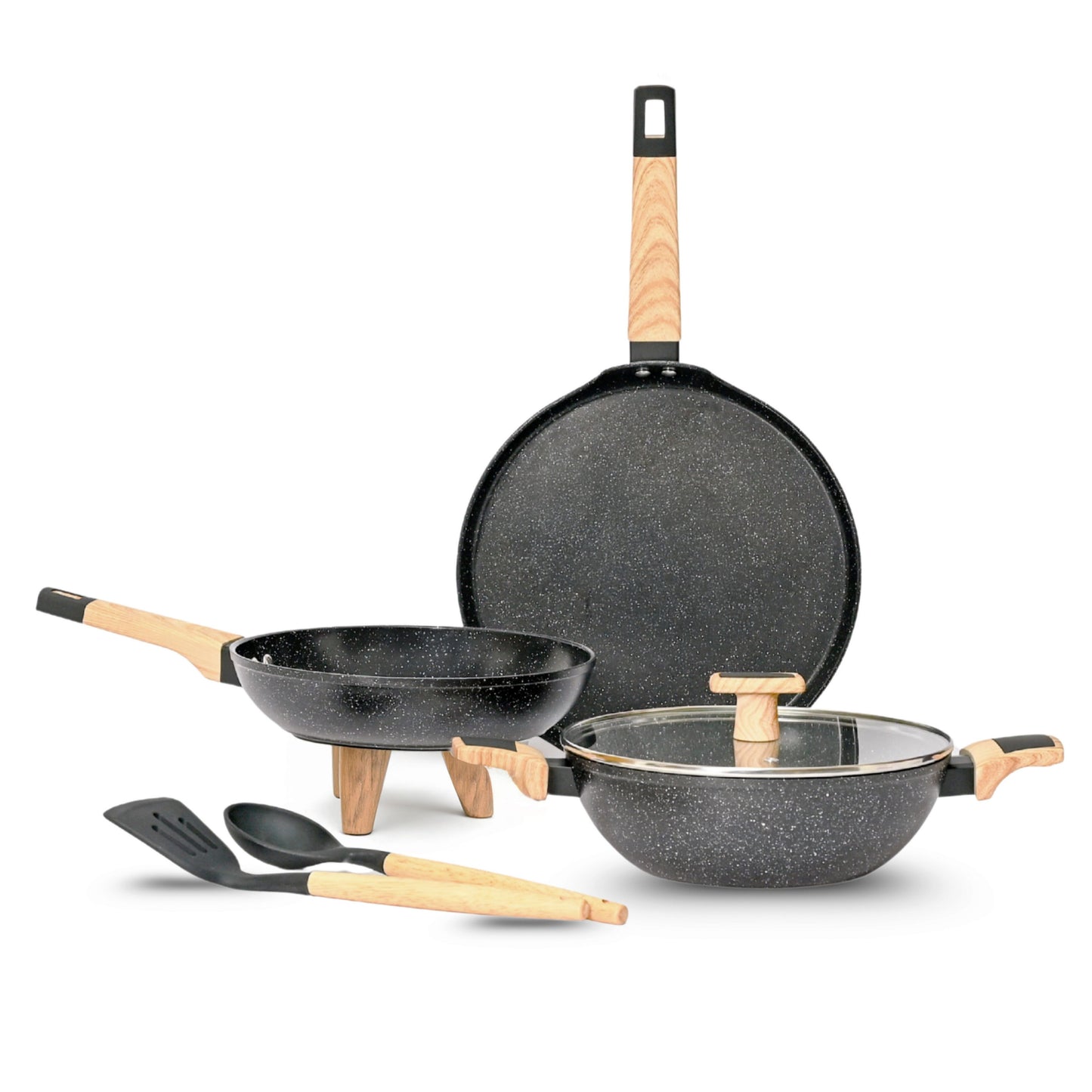 Ceracook Granite Ceramic Cookware Set of 3pcs