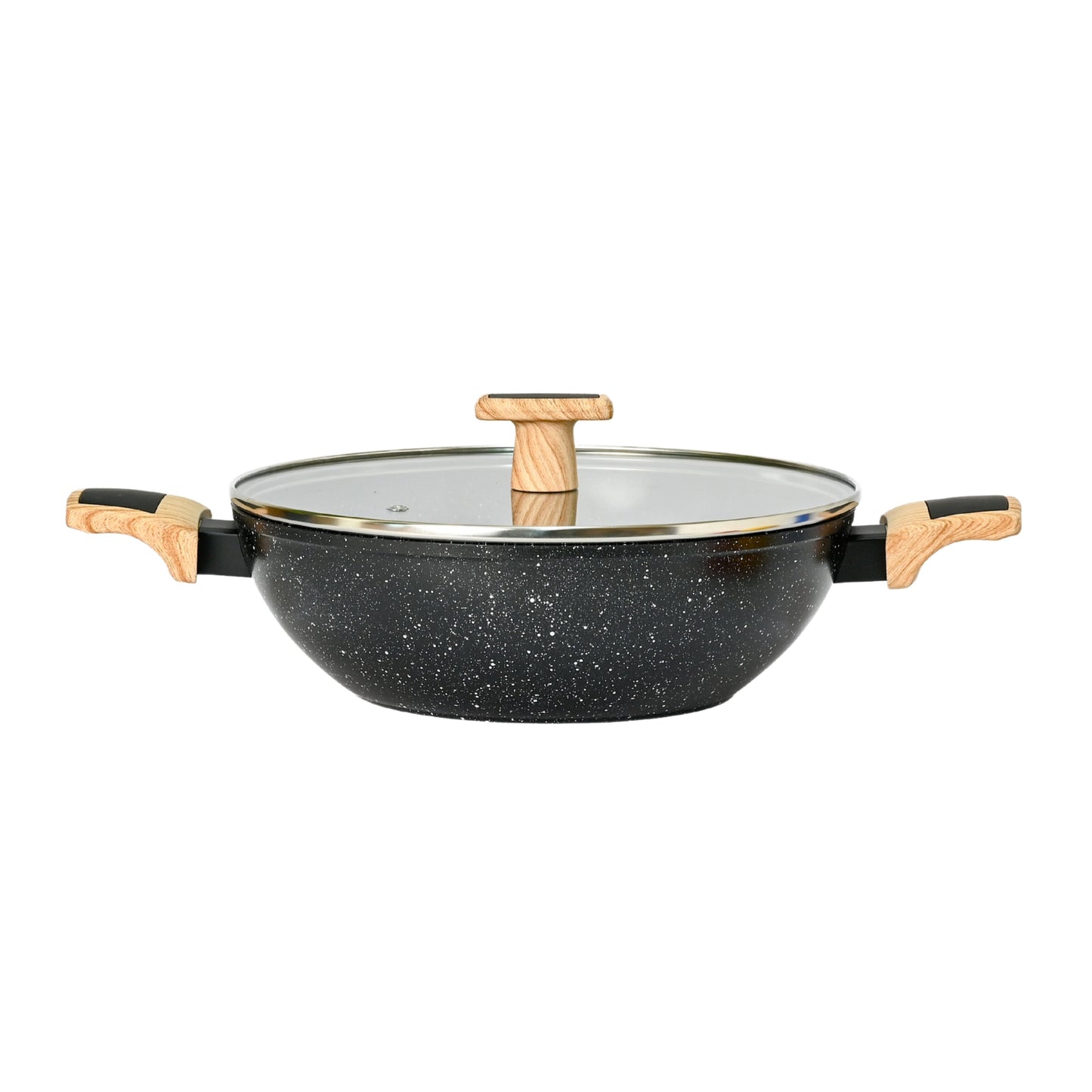 Ceracook Granite Ceramic Kadhai 26cm with Glass Lid
