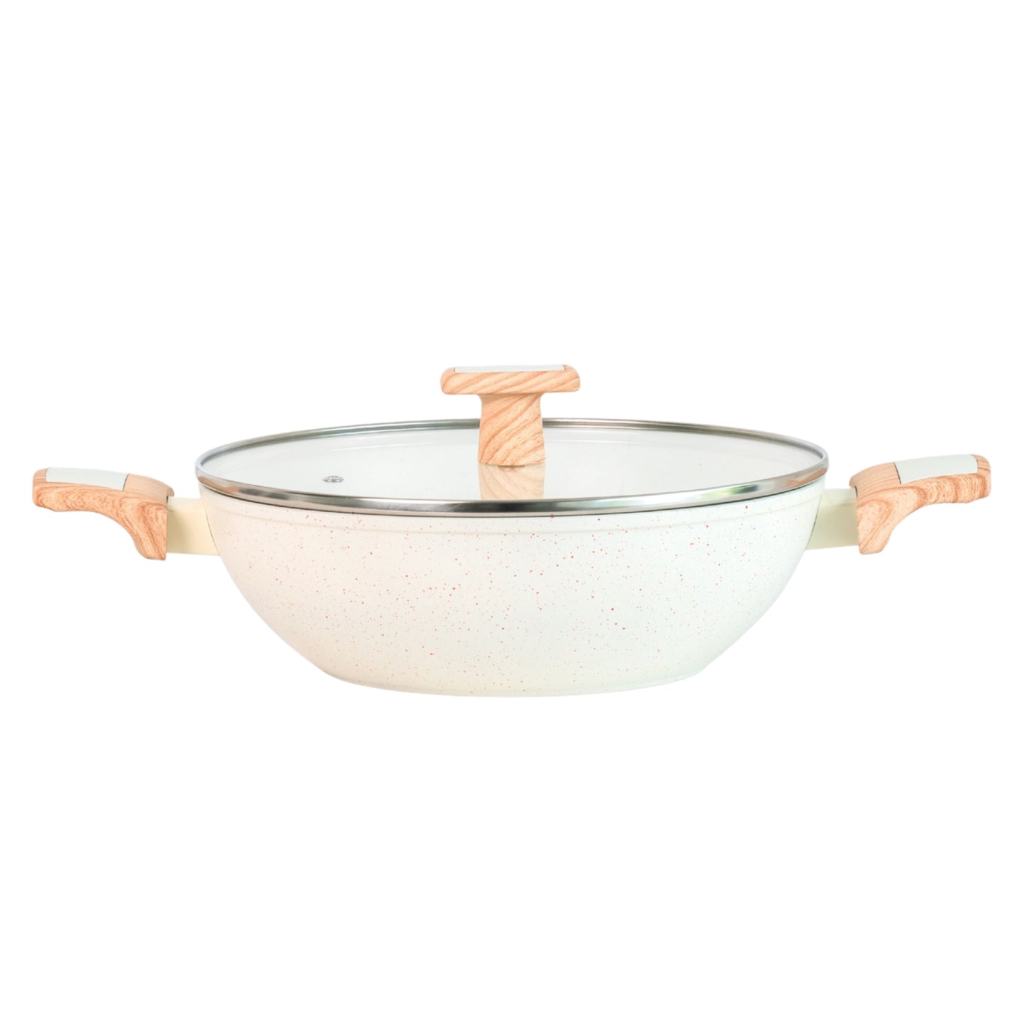 Ceracook Granite Ceramic Kadhai 26cm with Glass Lid