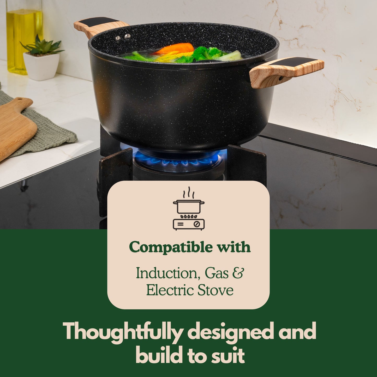 Ceracook Granite Ceramic Cookware Set of 4pcs