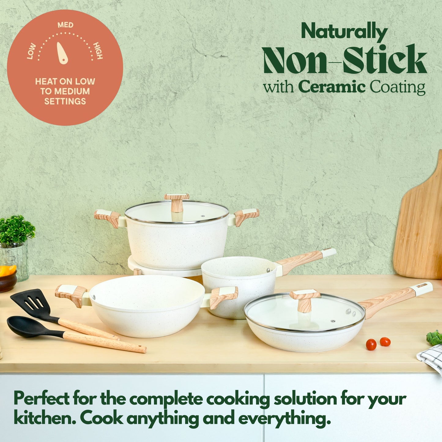 Ceracook Granite Ceramic Cookware Set of 4pcs