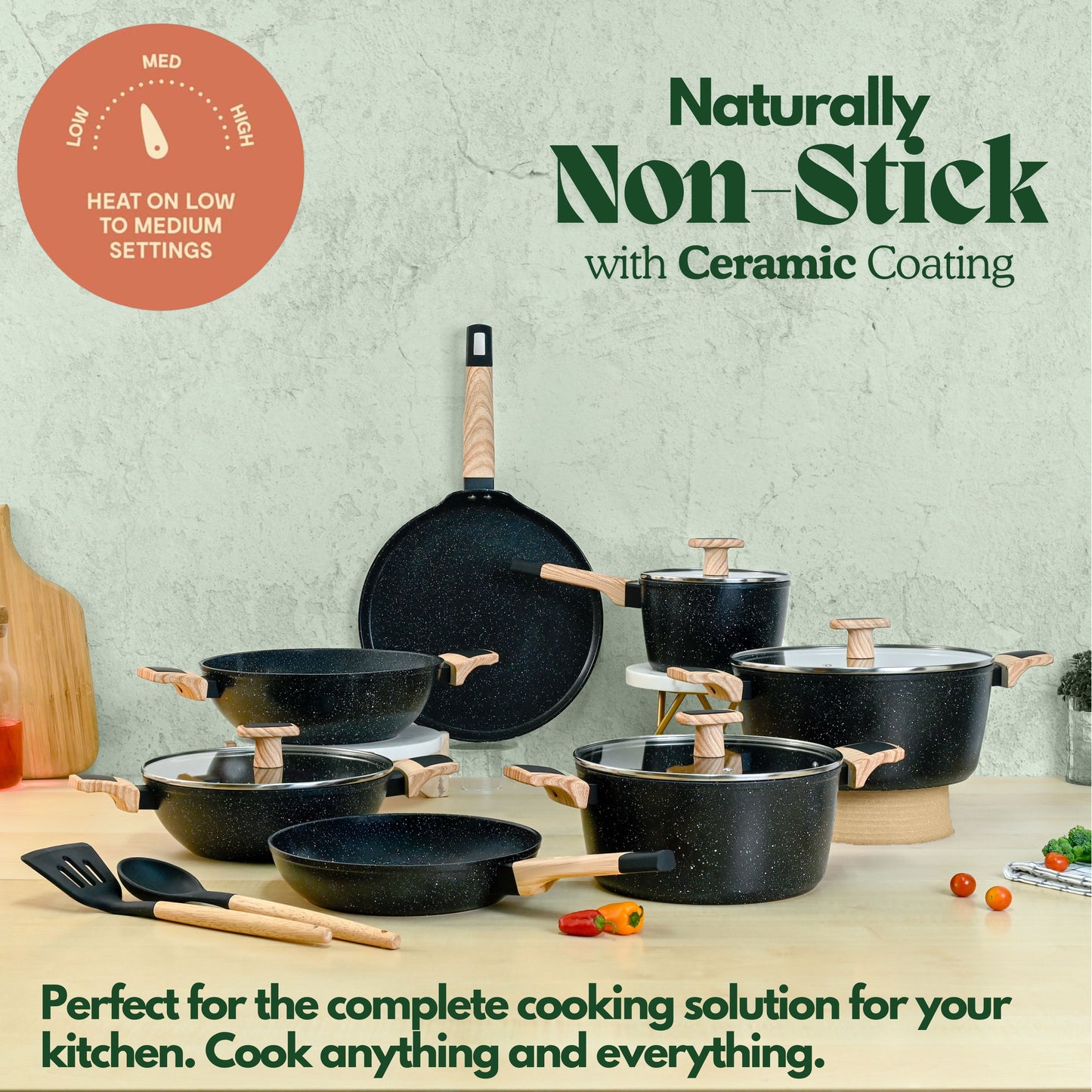 Ceracook Granite Ceramic Cookware Set of 7pcs