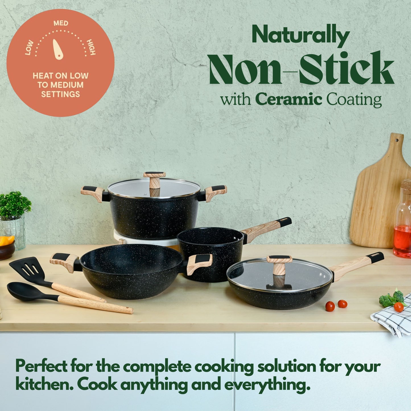 Ceracook Granite Ceramic Cookware Set of 4pcs