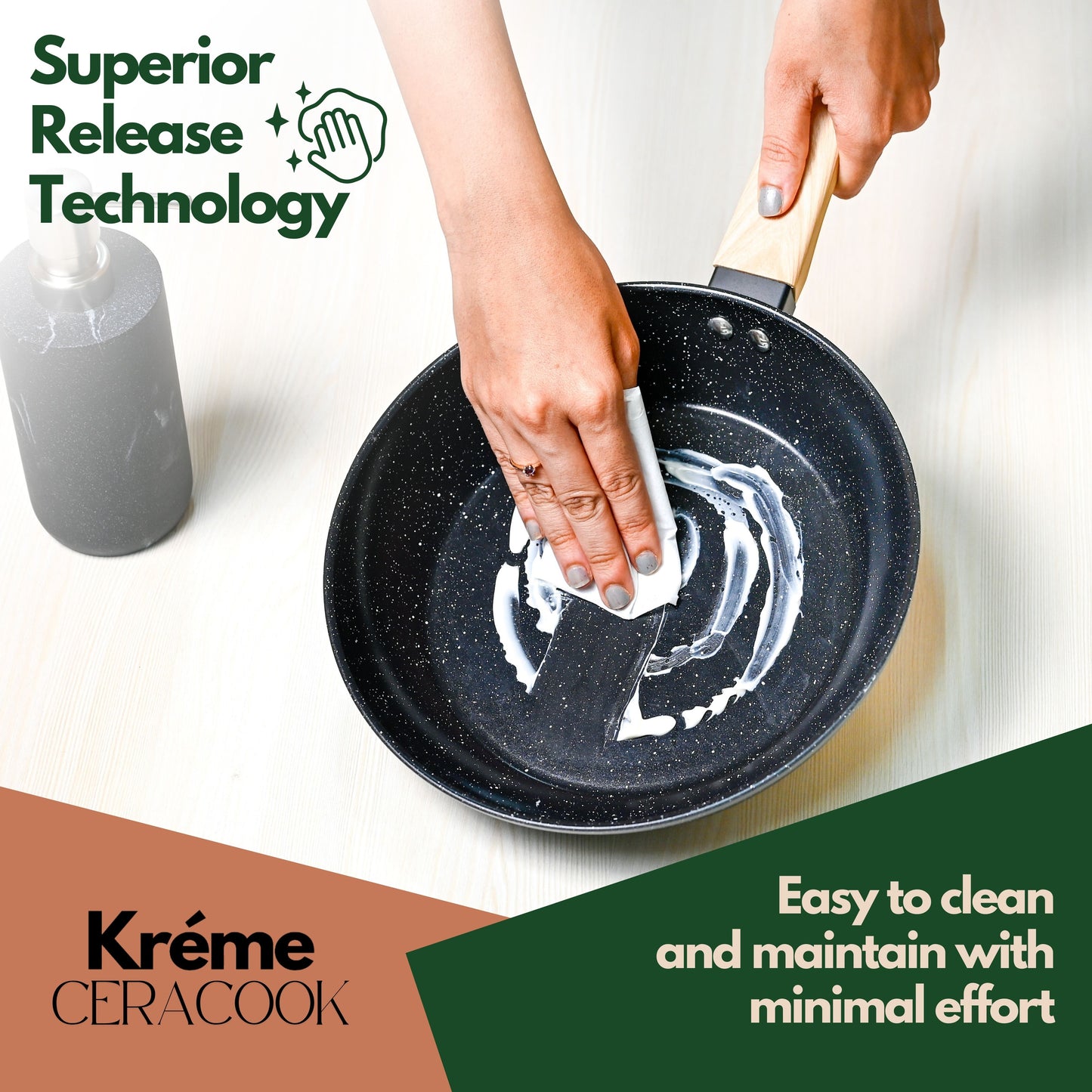 Ceracook Granite Ceramic Sauce Pan 16cm with Glass Lid