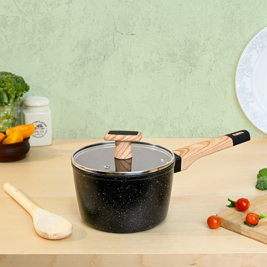 Ceracook Granite Ceramic Sauce Pan 16cm with Glass Lid