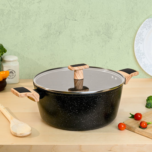 Ceracook Granite Ceramic Casserole 26cm with Glass Lid