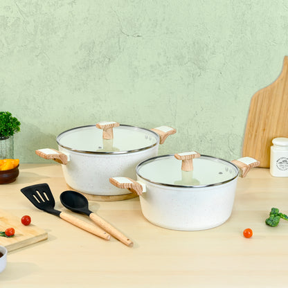 Ceracook Granite Ceramic Casserole Cookware Set of 2pcs