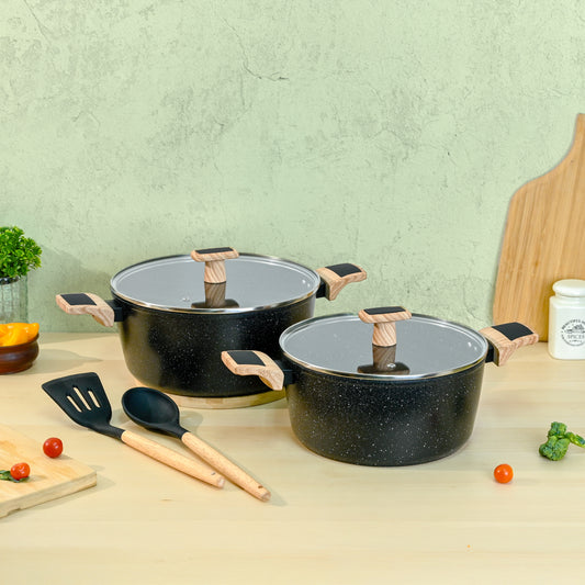 Ceracook Granite Ceramic Casserole Cookware Set of 2pcs