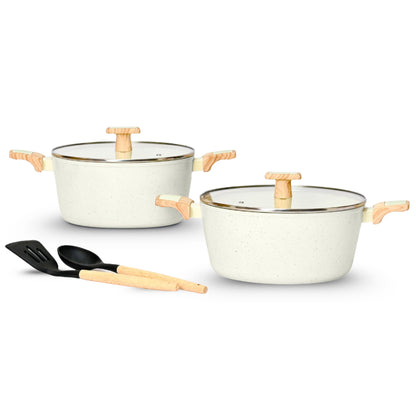 Ceracook Granite Ceramic Casserole Cookware Set of 2pcs