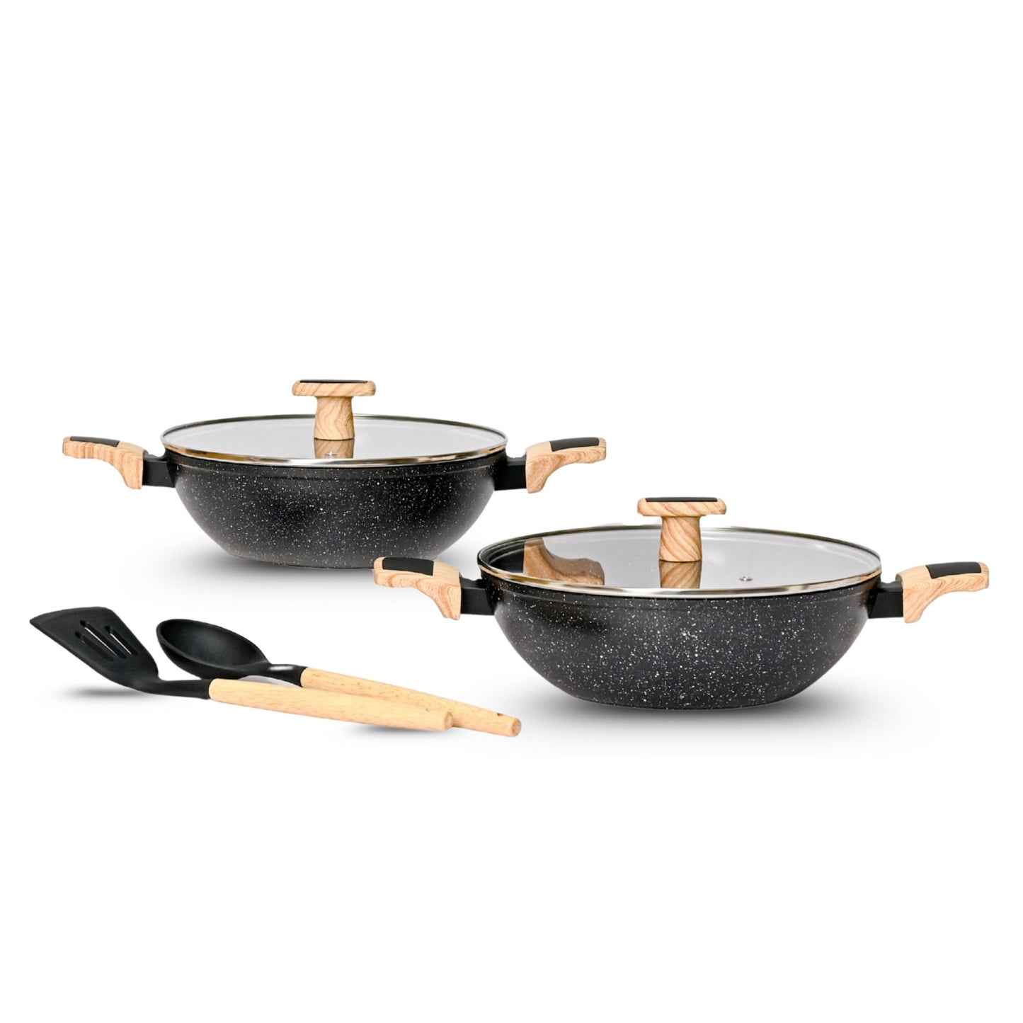 Ceracook Granite Ceramic Kadhai Cookware Set of 2pcs