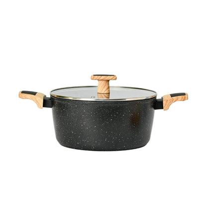 Ceracook Granite Ceramic Casserole 24cm with Glass Lid