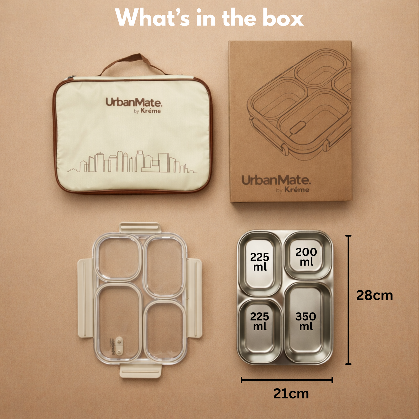 UrbanMate Lunch Box 4C Ivory