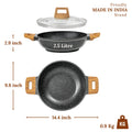 CeraStone Granite Nonstick Kadai with Glass Lid