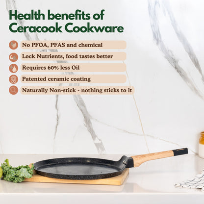 Ceracook Granite Ceramic Flat Tawa 28cm
