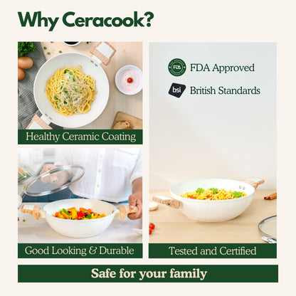 Ceracook Granite Ceramic Kadhai Cookware Set of 2pcs