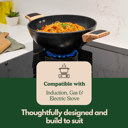Ceracook Granite Ceramic Kadhai Cookware Set of 2pcs