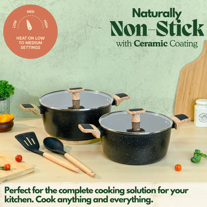 Ceracook Granite Ceramic Casserole Cookware Set of 2pcs