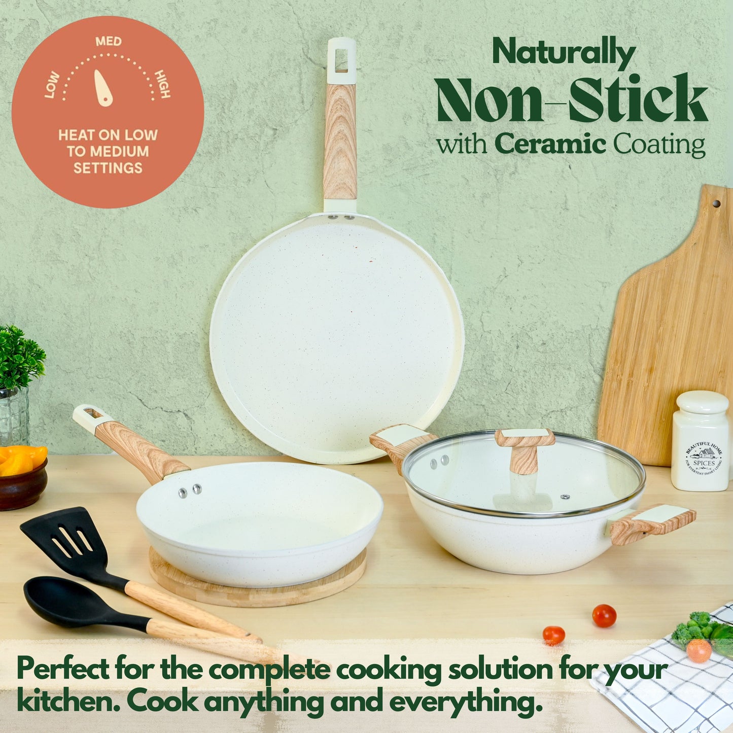 Ceracook Granite Ceramic Cookware Set of 3pcs