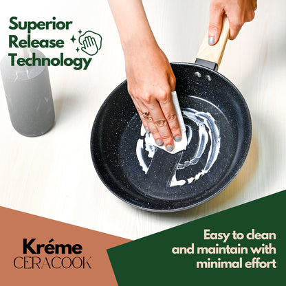 Ceracook Granite Ceramic Fry Pan 24cm with Glass Lid