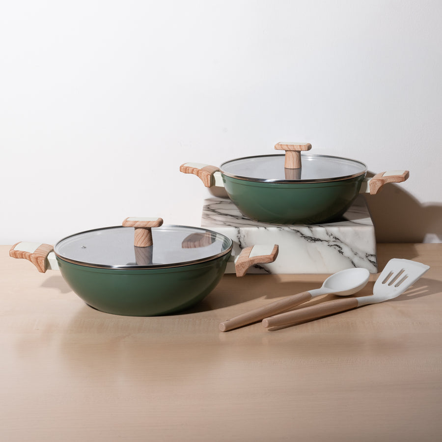 Ceracook Ceramic Kadhai Cookware Set of 2pcs