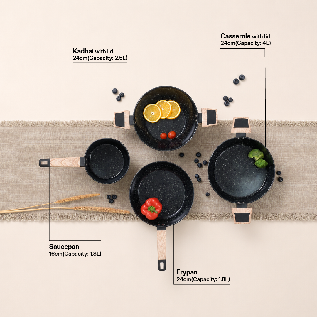 Ceracook Granite Ceramic Cookware Set of 4pcs