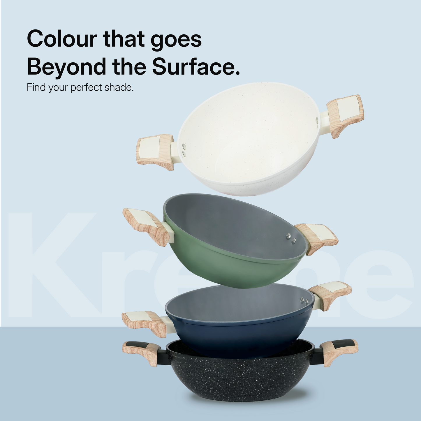 Ceracook Granite Ceramic Kadhai 26cm with Glass Lid Midnight Black