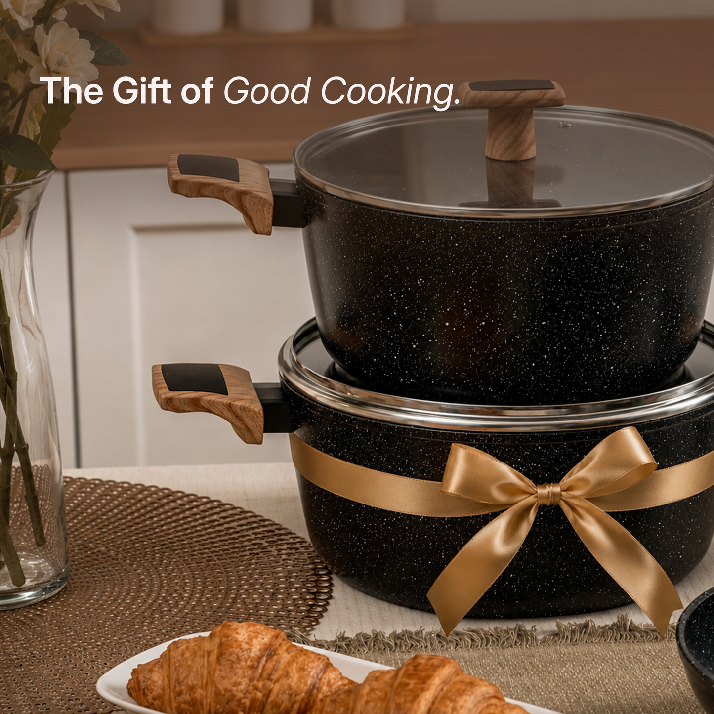 Ceracook Granite Ceramic Kadhai 26cm Midnight Black