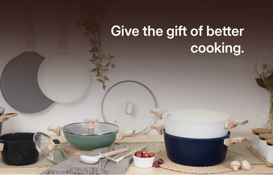 Kréme cookware arranged in a warm kitchen